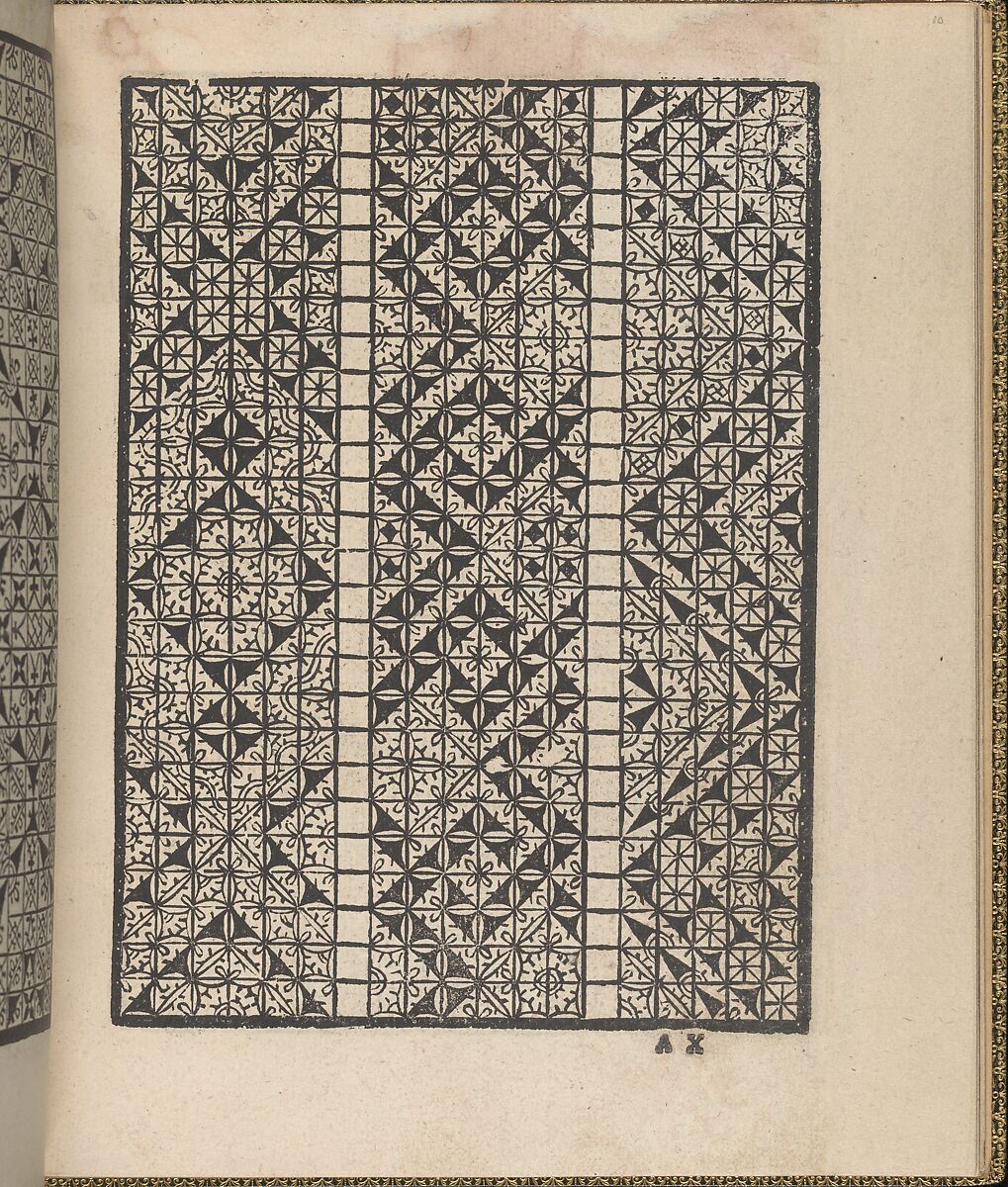 Giardineto novo di punti tagliati et gropposi per exercitio & ornamento delle donne (Venice 1554), page 6 (recto), Matteo Pagano (Italian, 1515–1588), Woodcut 