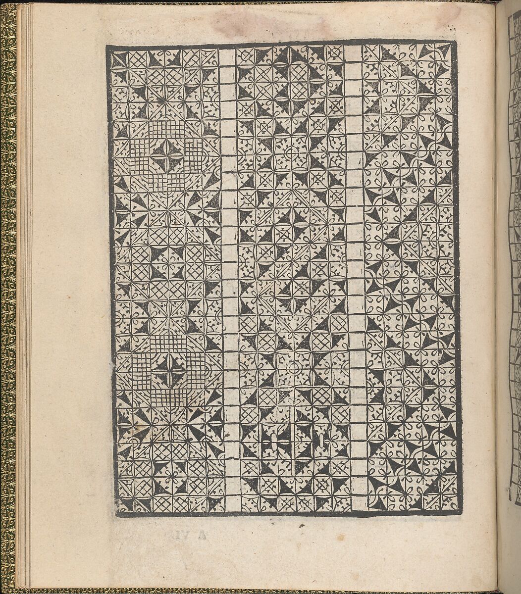 Giardineto novo di punti tagliati et gropposi per exercitio & ornamento delle donne (Venice 1554), page 6 (verso), Matteo Pagano (Italian, 1515–1588), Woodcut
