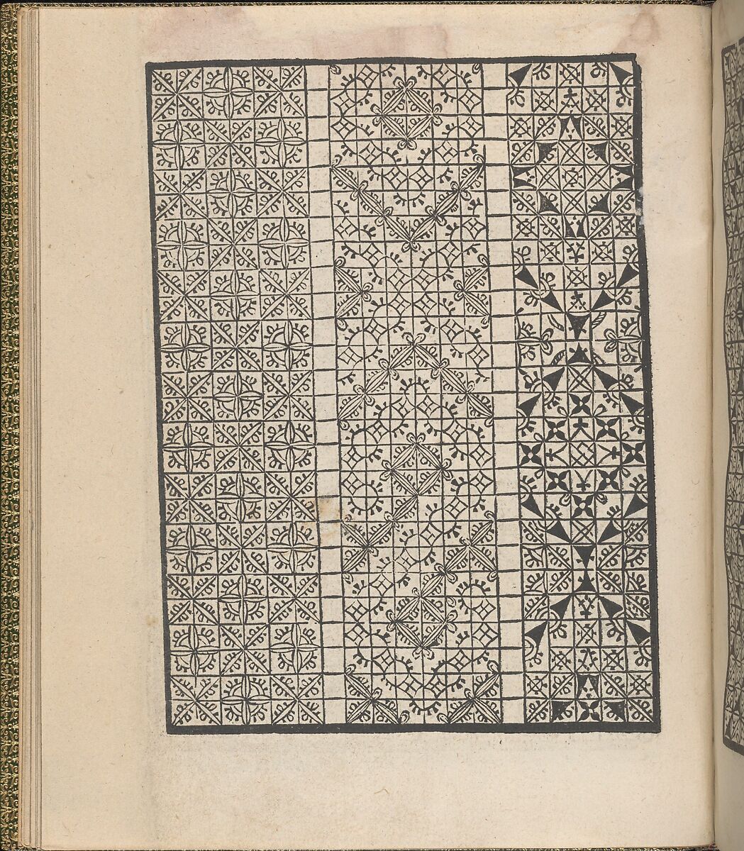 Giardineto novo di punti tagliati et gropposi per exercitio & ornamento delle donne (Venice 1554), page 9 (verso), Matteo Pagano (Italian, 1515–1588), Woodcut