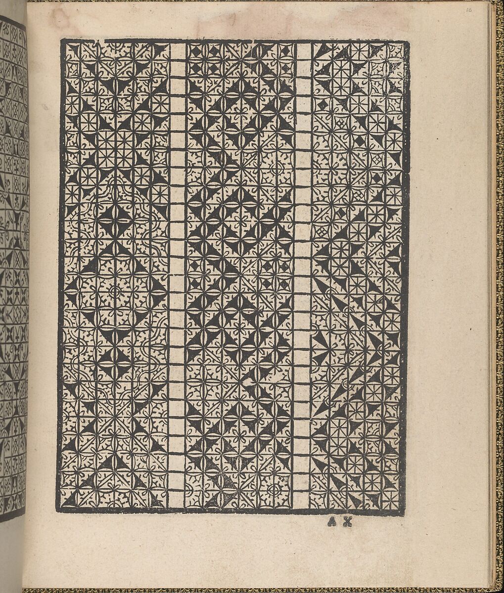 Giardineto novo di punti tagliati et gropposi per exercitio & ornamento delle donne (Venice 1554), page 10 (recto), Matteo Pagano (Italian, 1515–1588), Woodcut