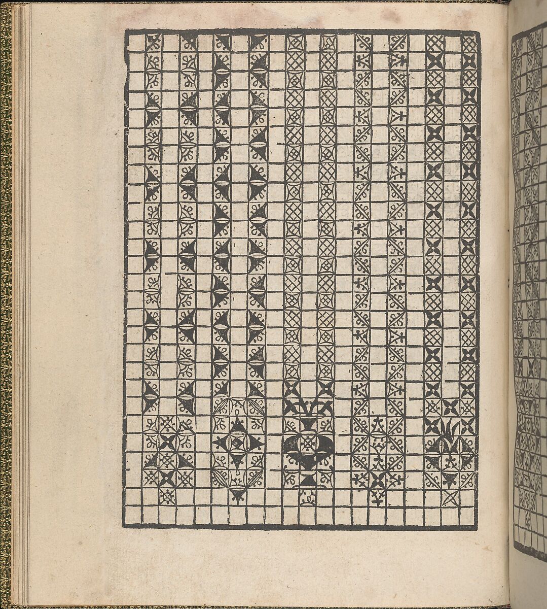 Giardineto novo di punti tagliati et gropposi per exercitio & ornamento delle donne (Venice 1554), page 14 (verso), Matteo Pagano (Italian, 1515–1588), Woodcut 