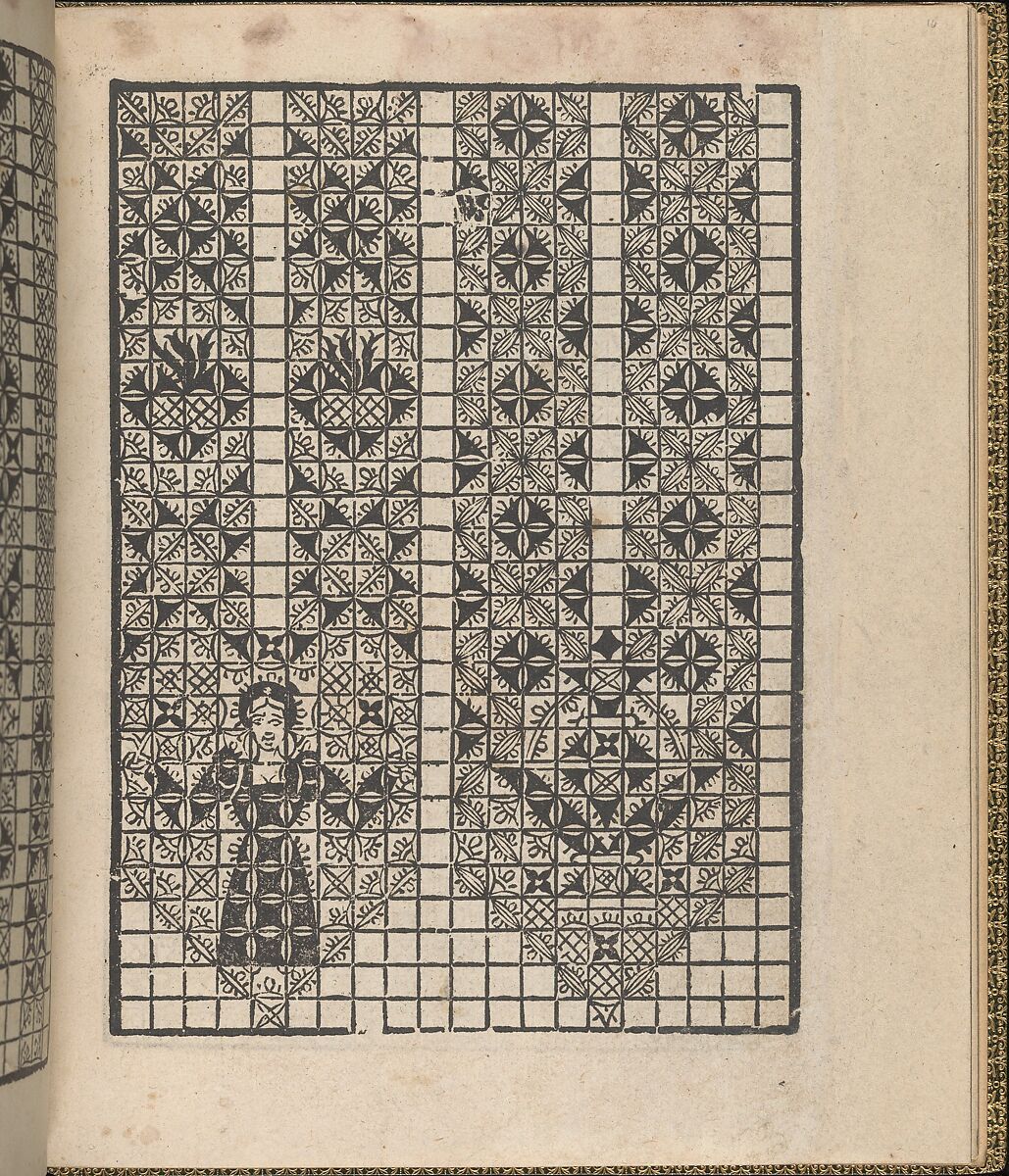 Giardineto novo di punti tagliati et gropposi per exercitio & ornamento delle donne (Venice 1554), page 16 (recto), Matteo Pagano (Italian, 1515–1588), Woodcut 