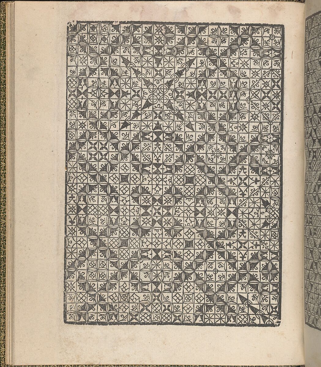 Giardineto novo di punti tagliati et gropposi per exercitio & ornamento delle donne (Venice 1554), page 17 (verso), Matteo Pagano (Italian, 1515–1588), Woodcut 