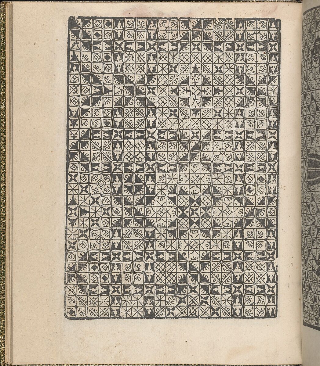 Giardineto novo di punti tagliati et gropposi per exercitio & ornamento delle donne (Venice 1554), page 18 (verso), Matteo Pagano (Italian, 1515–1588), Woodcut 