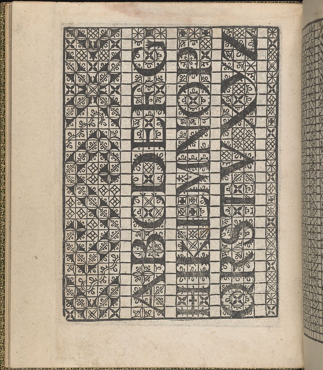 Giardineto novo di punti tagliati et gropposi per exercitio & ornamento delle donne (Venice 1554), page 20 (verso), Matteo Pagano (Italian, 1515–1588), Woodcut 