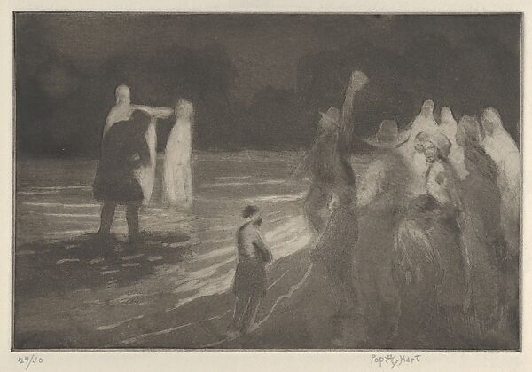 Native Baptism, Trinidad, George Overbury "Pop" Hart (American, Cairo, Illinois 1868–1933 New York), Drypoint and aquatint 