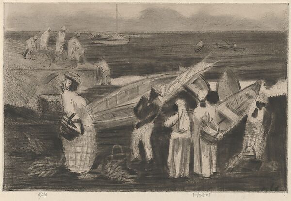 Boats and Natives, George Overbury "Pop" Hart (American, Cairo, Illinois 1868–1933 New York), Softground and aquatint 