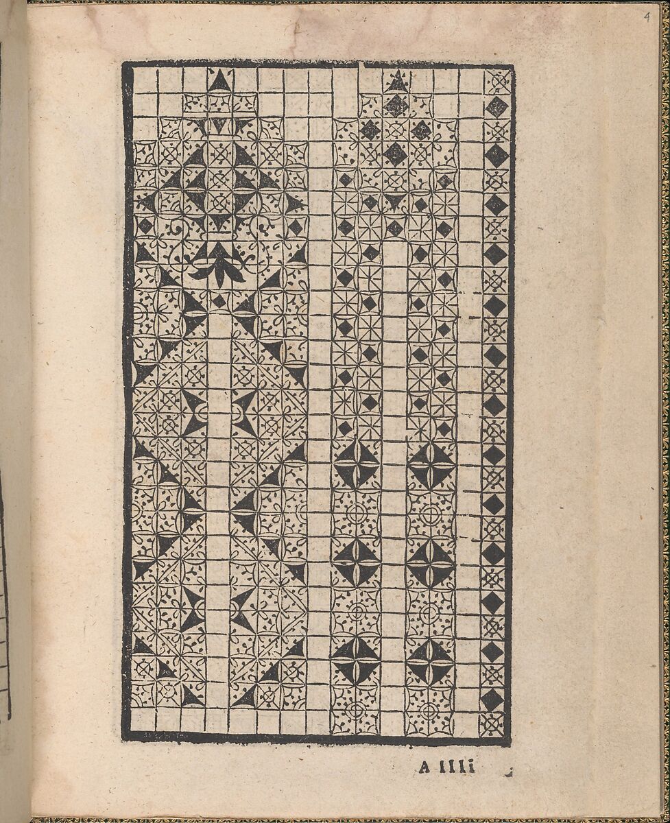 Ornamento delle belle & virtuose donne, page 4 (recto), Matteo Pagano (Italian, 1515–1588)  , Venice, Woodcut