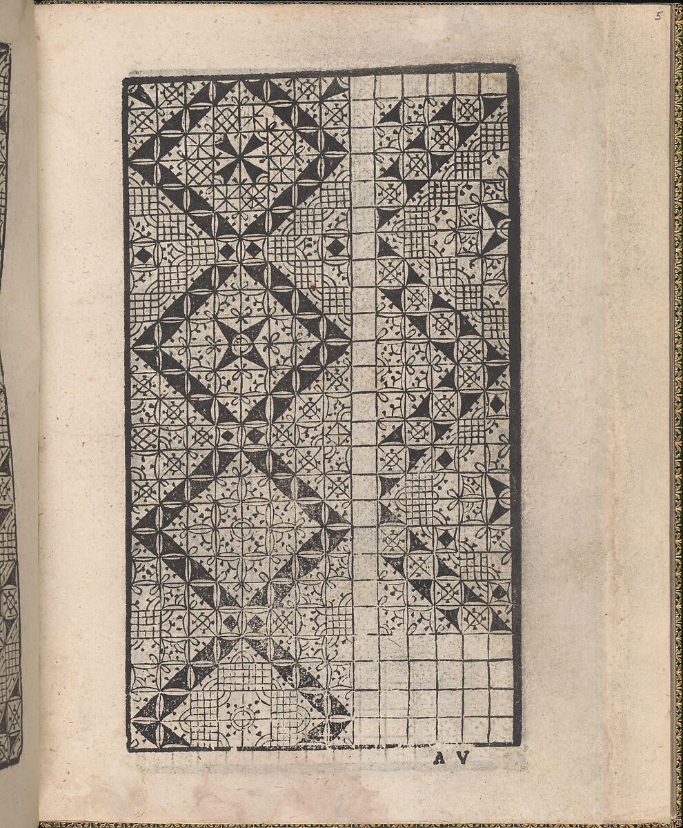 Ornamento delle belle & virtuose donne, page 5 (recto), Matteo Pagano (Italian, 1515–1588)  , Venice, Woodcut