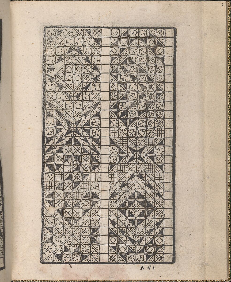 Ornamento delle belle & virtuose donne, page 6 (recto), Matteo Pagano (Italian, 1515–1588)  , Venice, Woodcut