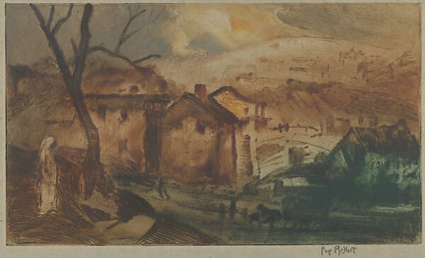 Jersey Hills, George Overbury "Pop" Hart (American, Cairo, Illinois 1868–1933 New York), Color drypoint and sandpaper with aquatint 