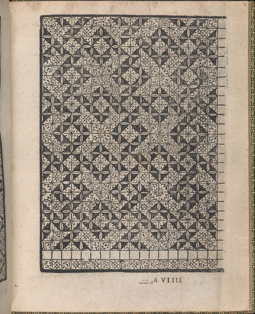 Ornamento delle belle & virtuose donne, page 9 (recto), Matteo Pagano (Italian, 1515–1588)  , Venice, Woodcut