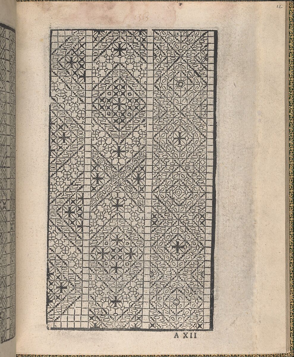 Ornamento delle belle & virtuose donne, page 12 (recto), Matteo Pagano (Italian, 1515–1588)  , Venice, Woodcut