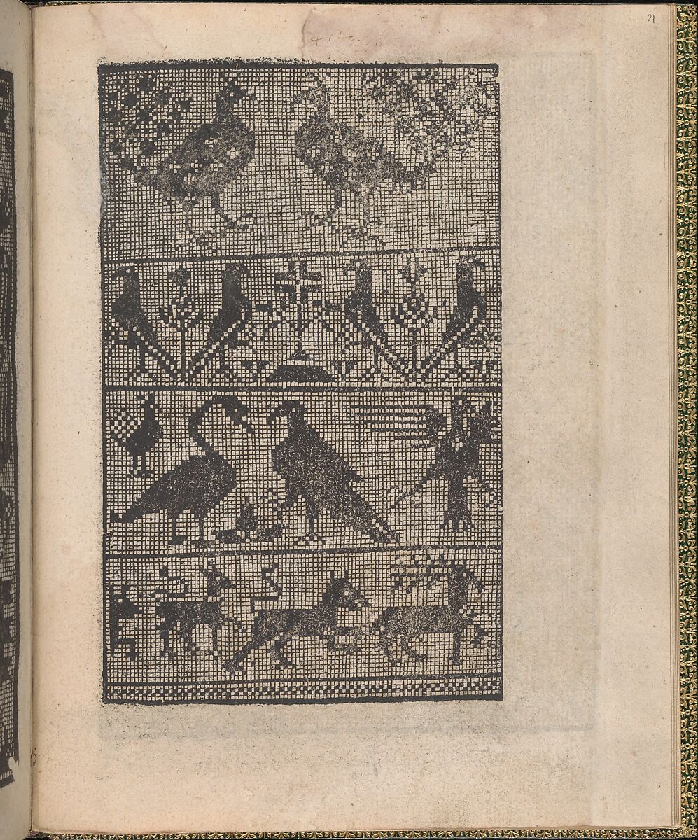 Ornamento delle belle & virtuose donne, page 21 (recto), Matteo Pagano (Italian, 1515–1588)  , Venice, Woodcut 