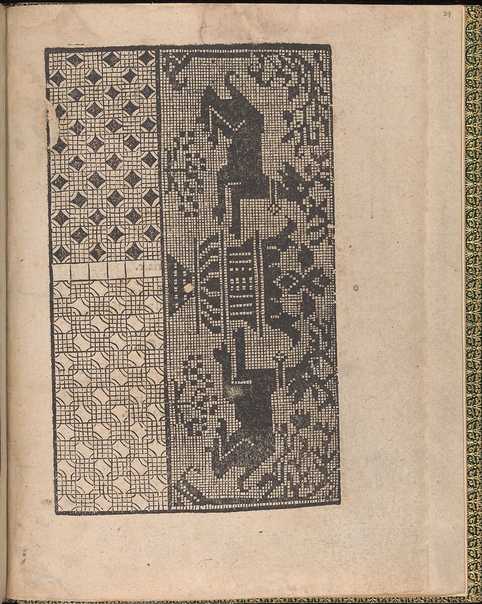 Ornamento delle belle & virtuose donne, page 24 (recto), Matteo Pagano (Italian, 1515–1588)  , Venice, Woodcut 