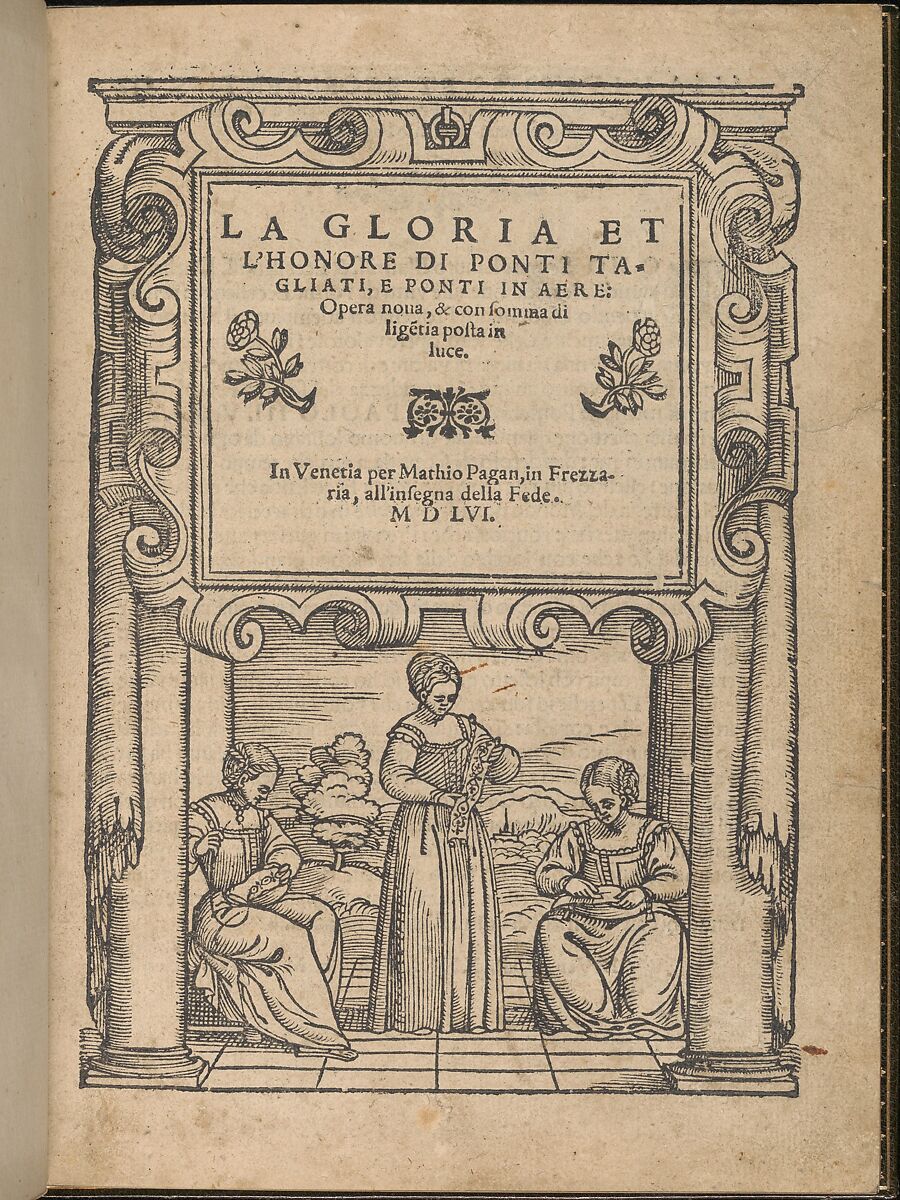 La Gloria et l'Honore di Ponti Tagliati, E Ponti in Aere, title page (recto), Matteo Pagano (Italian, 1515–1588)  , Venice, Woodcut 