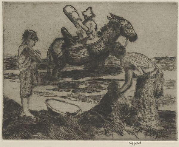 The Water-Carrier, George Overbury "Pop" Hart (American, Cairo, Illinois 1868–1933 New York), Drypoint 