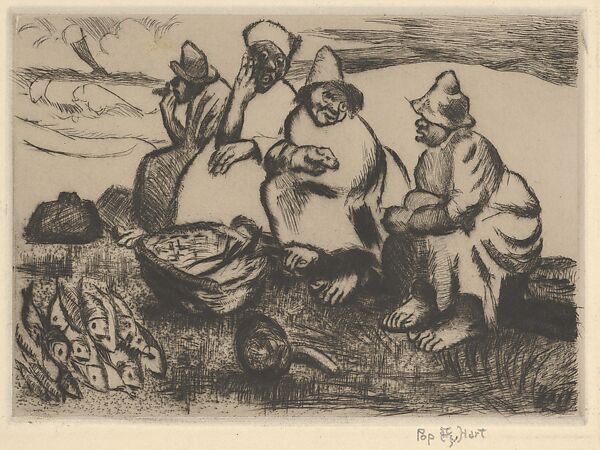 Awaiting the Boat's Return, George Overbury "Pop" Hart (American, Cairo, Illinois 1868–1933 New York), Drypoint 