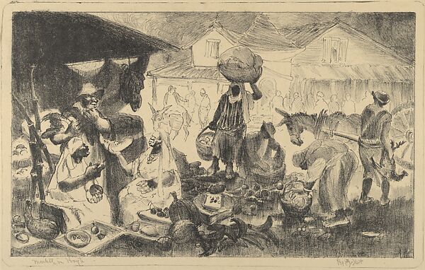 Haiti Market, George Overbury "Pop" Hart (American, Cairo, Illinois 1868–1933 New York), Lithograph 
