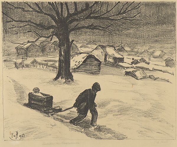 Winter in Coytesville (Farm Tree in Coytesville), George Overbury "Pop" Hart (American, Cairo, Illinois 1868–1933 New York), Lithograph 