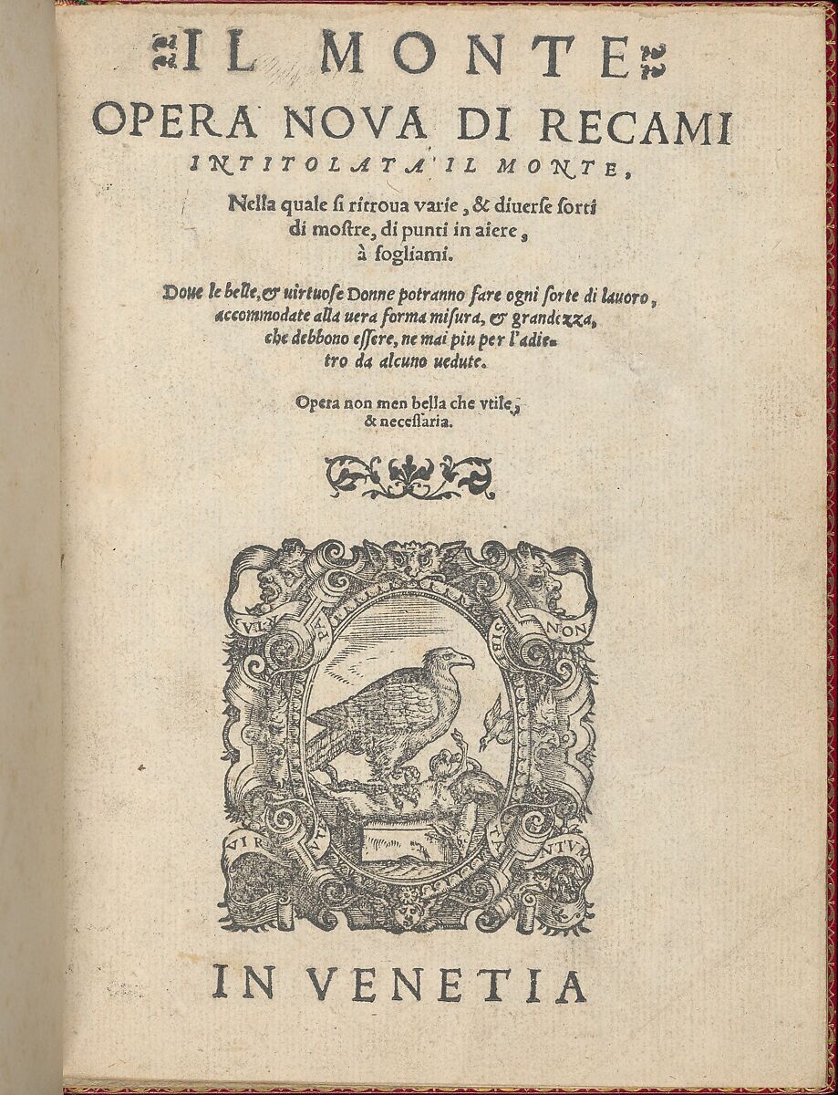 Il Monte. Opera Nova di Recami, title page (recto), Giovanni Antonio Bindoni, Woodcut 