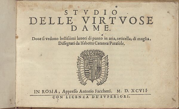 Studio delle virtuose Dame, title page (recto)