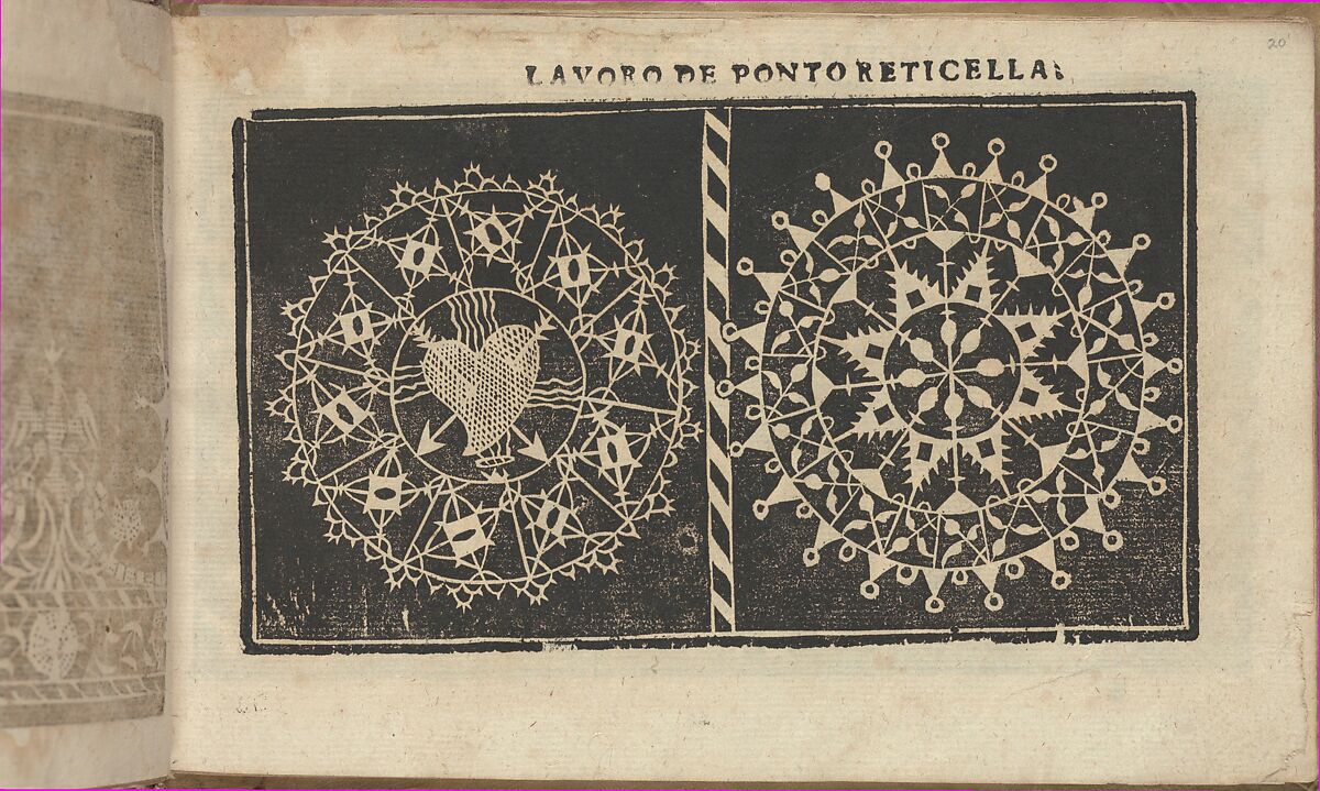 Studio delle virtuose Dame, page 20 (recto), Isabella Catanea Parasole (Italian, ca. 1565/70–ca. 1625), Woodcut 