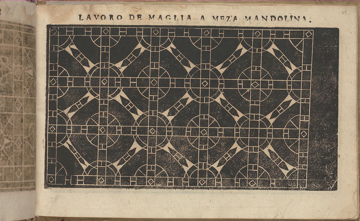 Studio delle virtuose Dame, page 28 (recto), Isabella Catanea Parasole (Italian, ca. 1565/70–ca. 1625), Woodcut 