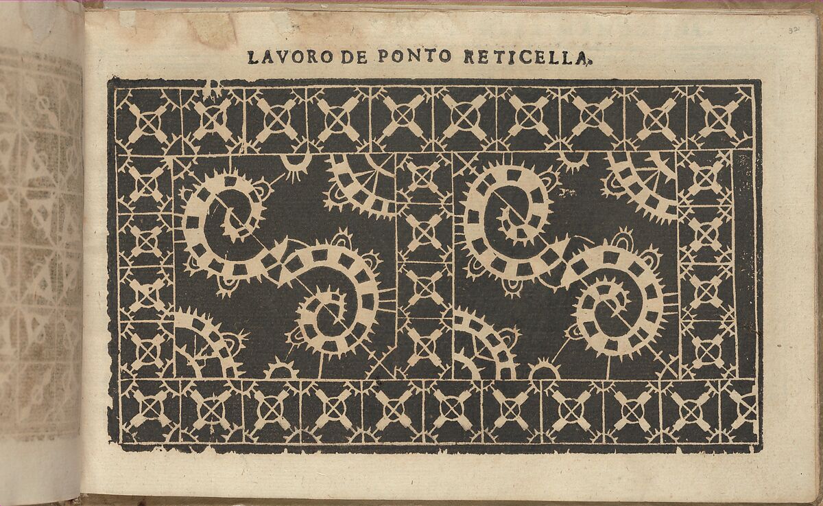 Studio delle virtuose Dame, page 32 (recto), Isabella Catanea Parasole (Italian, ca. 1565/70–ca. 1625), Woodcut 