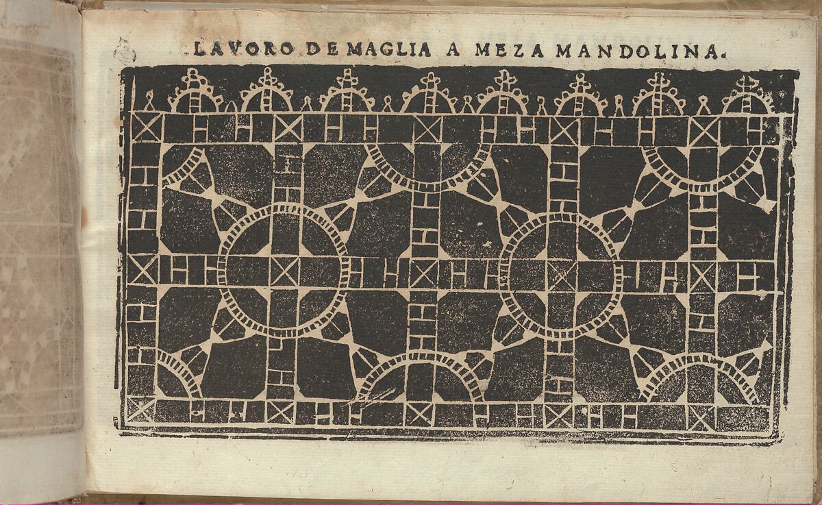Studio delle virtuose Dame, page 35 (recto), Isabella Catanea Parasole (Italian, ca. 1565/70–ca. 1625), Woodcut 