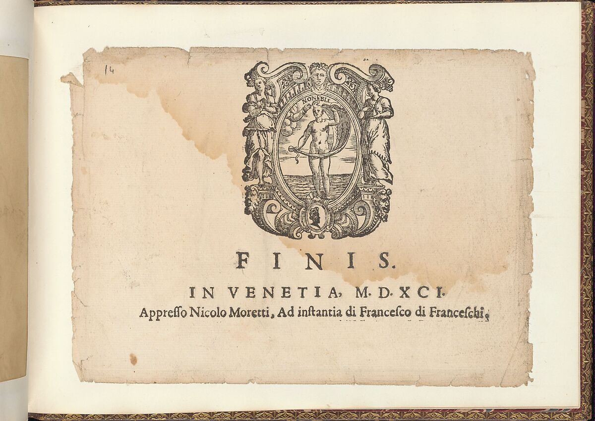 Prima parte de' fiori, page 15 (recto), Giovanni Battista Ciotti (Italian, born Siena, ca. 1560), Woodcut 