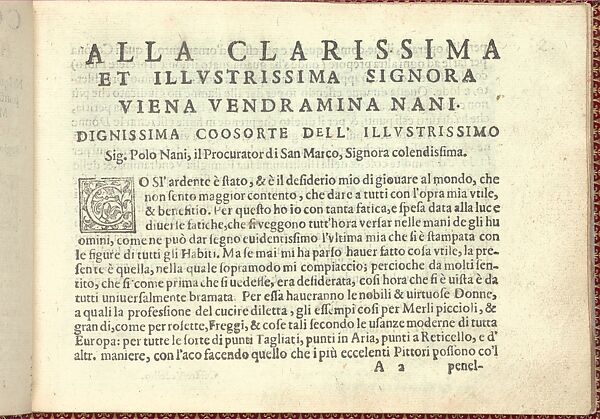 Corona delle Nobili et Virtuose Donne: Libro I-IV, page 2 (recto)