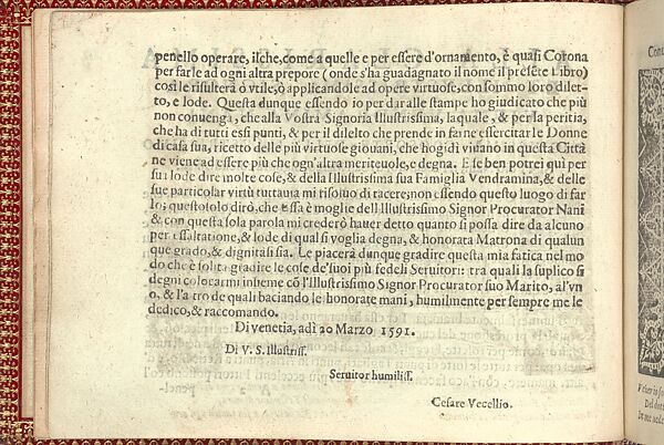 Corona delle Nobili et Virtuose Donne: Libro I-IV, page 2 (verso)