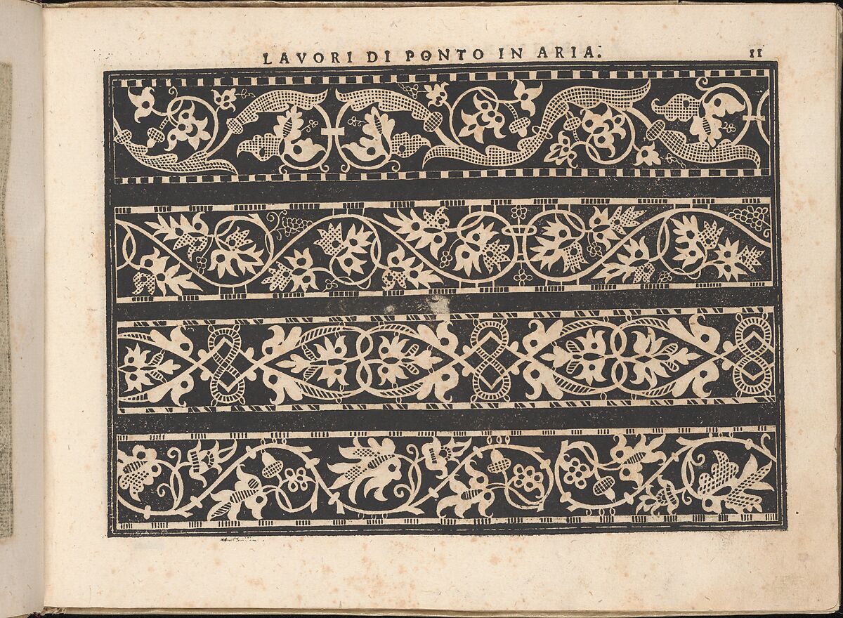 Fiore D'Ogni Virtu Per le Nobili Et Honeste Matrone, page 11 (recto), Isabella Catanea Parasole (Italian, ca. 1565/70–ca. 1625), Woodcut 
