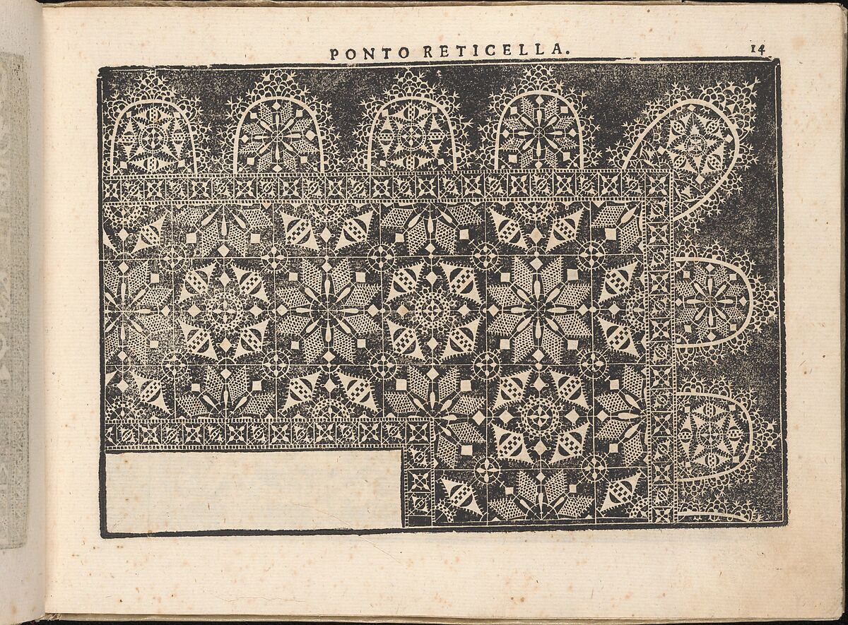 Fiore D'Ogni Virtu Per le Nobili Et Honeste Matrone, page 14 (recto), Isabella Catanea Parasole (Italian, ca. 1565/70–ca. 1625), Woodcut 