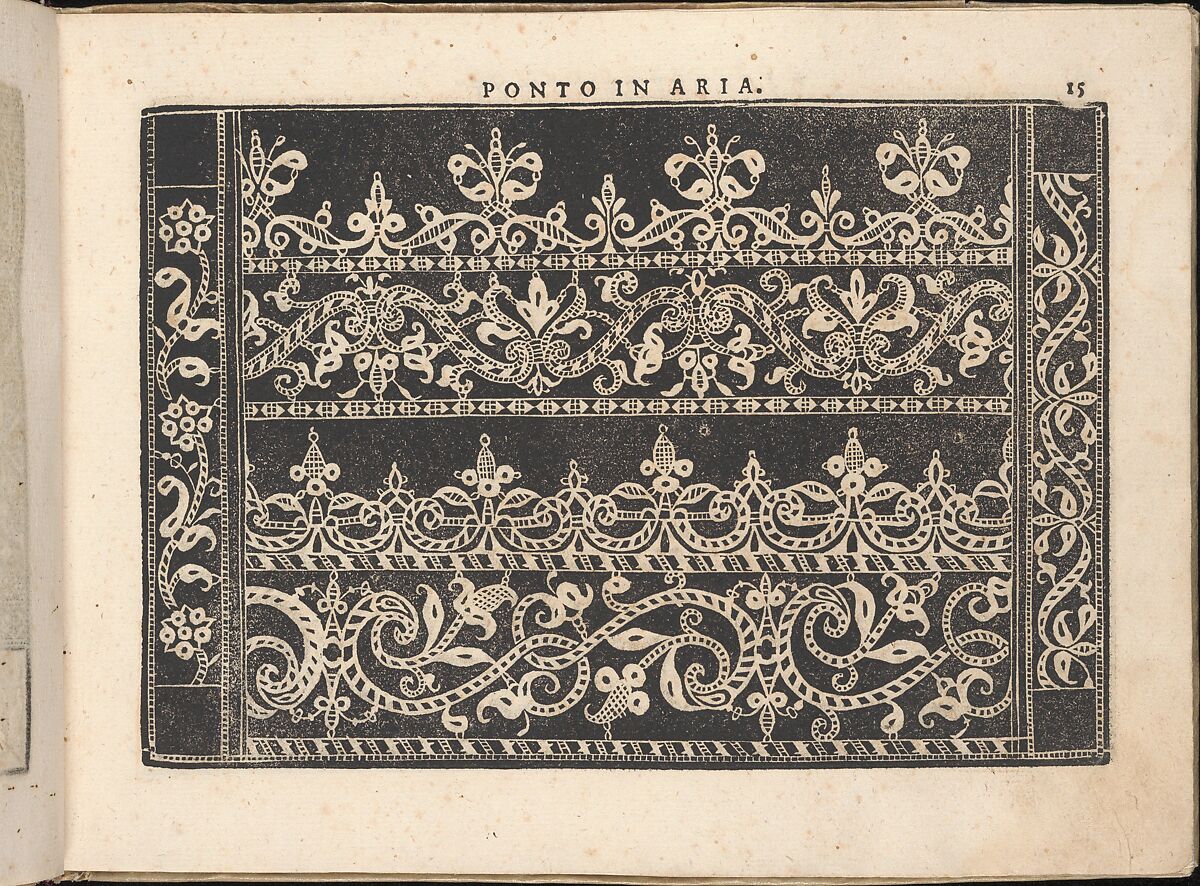 Fiore D'Ogni Virtu Per le Nobili Et Honeste Matrone, page 15 (recto), Isabella Catanea Parasole (Italian, ca. 1565/70–ca. 1625), Woodcut 