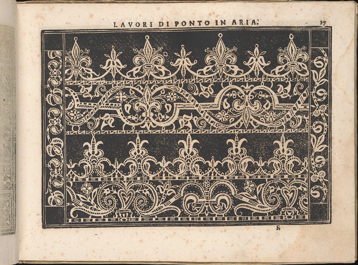 Fiore D'Ogni Virtu Per le Nobili Et Honeste Matrone, page 17 (recto), Isabella Catanea Parasole (Italian, ca. 1565/70–ca. 1625), Woodcut 