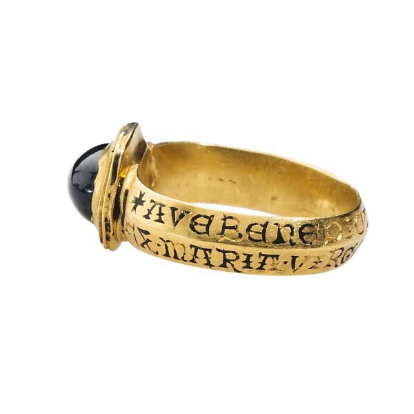 Devotional Ring, Gold and sapphire, British (?)