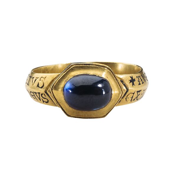 Devotional Ring, Gold and sapphire, British (?) 