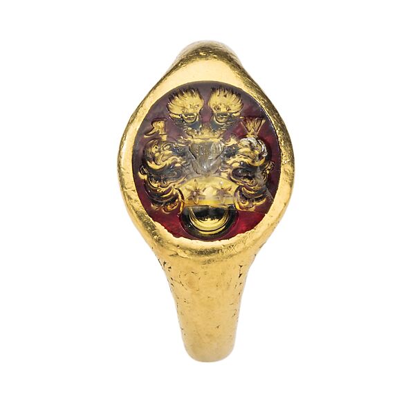 Intaglio Signet Ring, Gold and rock crystal, German or possibly Netherlandish 