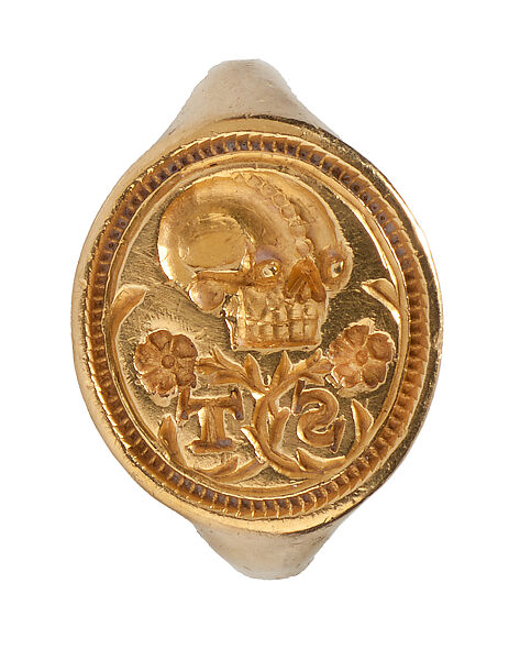 Renaissance Memento Mori Signet, Gold, British
