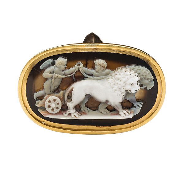 Renaissance Triumph of Love Cameo Ring, Gold and sardonyx, Italian 