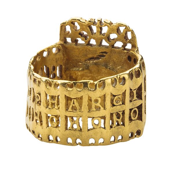 Late Roman Key Ring “Homonoea”, Gold and nicolo, Roman