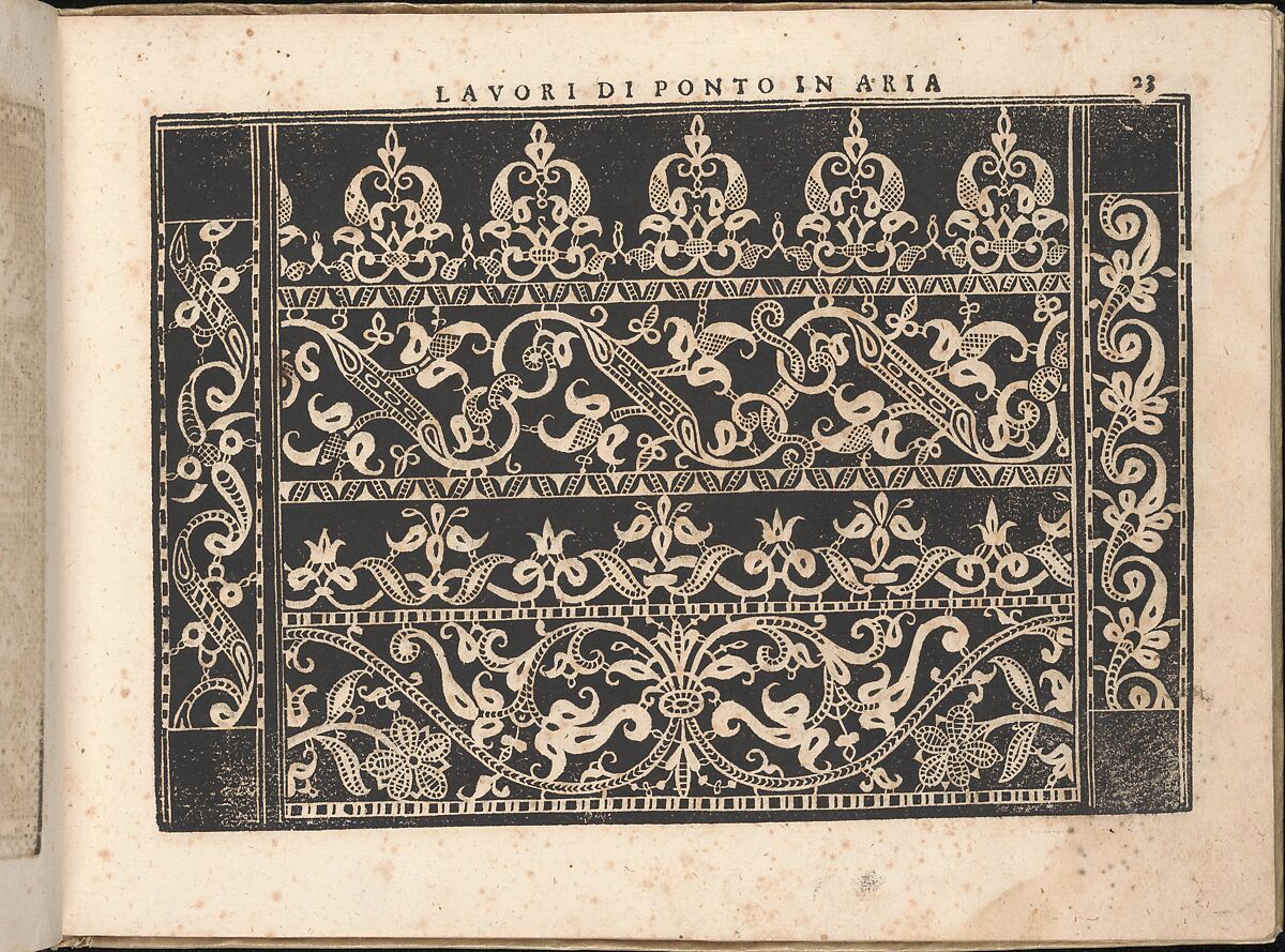 Fiore D'Ogni Virtu Per le Nobili Et Honeste Matrone, page 23 (recto), Isabella Catanea Parasole (Italian, ca. 1565/70–ca. 1625), Woodcut 