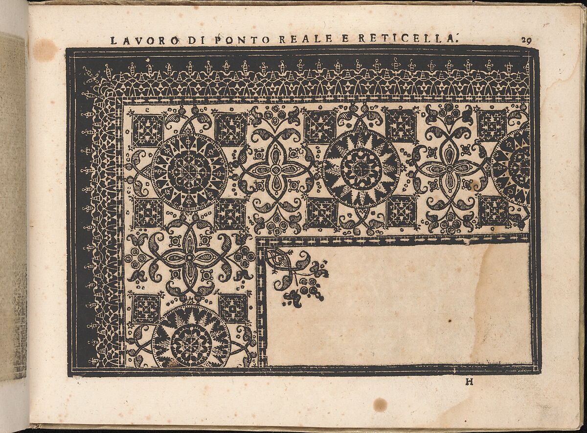 Fiore D'Ogni Virtu Per le Nobili Et Honeste Matrone, page 29 (recto), Isabella Catanea Parasole (Italian, ca. 1565/70–ca. 1625), Woodcut 