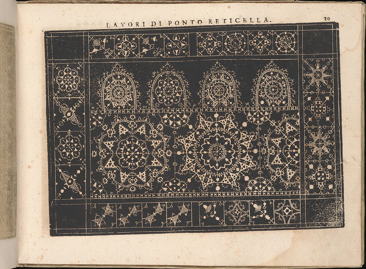 Fiore D'Ogni Virtu Per le Nobili Et Honeste Matrone, page 30 (recto), Isabella Catanea Parasole (Italian, ca. 1565/70–ca. 1625), Woodcut 