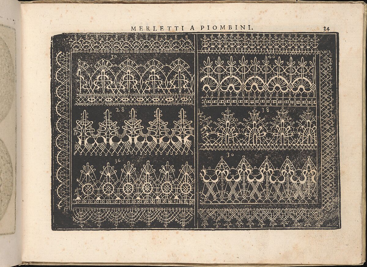 Fiore D'Ogni Virtu Per le Nobili Et Honeste Matrone, page 34 (recto), Isabella Catanea Parasole (Italian, ca. 1565/70–ca. 1625), Woodcut 
