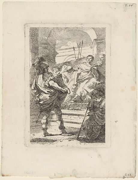 Fabius Maximus Before the Senate at Carthage, Jean Honoré Fragonard (French, Grasse 1732–1806 Paris), Etching, first state of two 