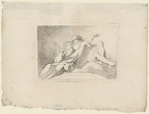 Moses and Hur, Jean Honoré Fragonard (French, Grasse 1732–1806 Paris), Etching, first state of two 