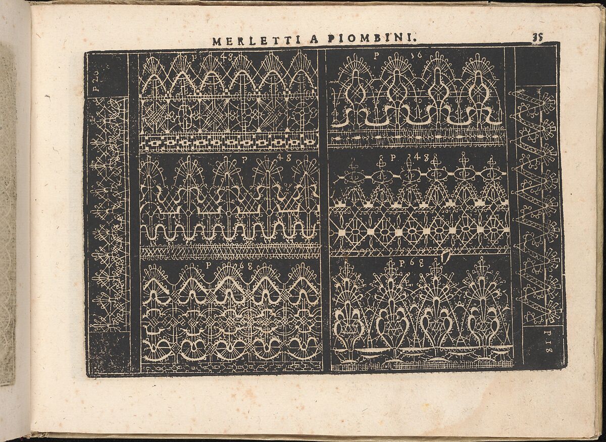 Fiore D'Ogni Virtu Per le Nobili Et Honeste Matrone, page 35 (recto), Isabella Catanea Parasole (Italian, ca. 1565/70–ca. 1625), Woodcut 